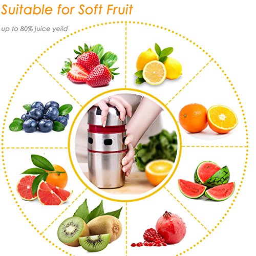 Lukasa Citrus Juicer Manual Orange Juicer Portable Stainless Steel Hand Grapefruit Squeezer Lid Rotation Squeezer for… - Image 4