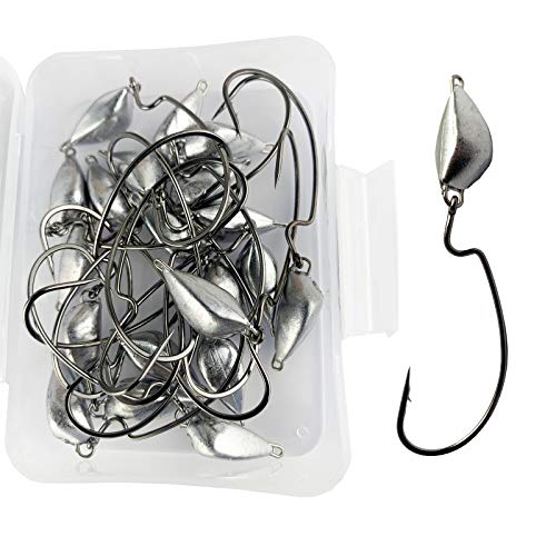 Swing Jig Heads 20Pack Wobble Head with Hook for Bass Fishing Swimbait