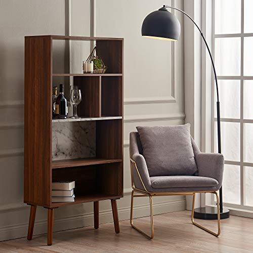 CHADIOR Versanora Kingston Bookshelf Bookcase Storage with Faux Marble