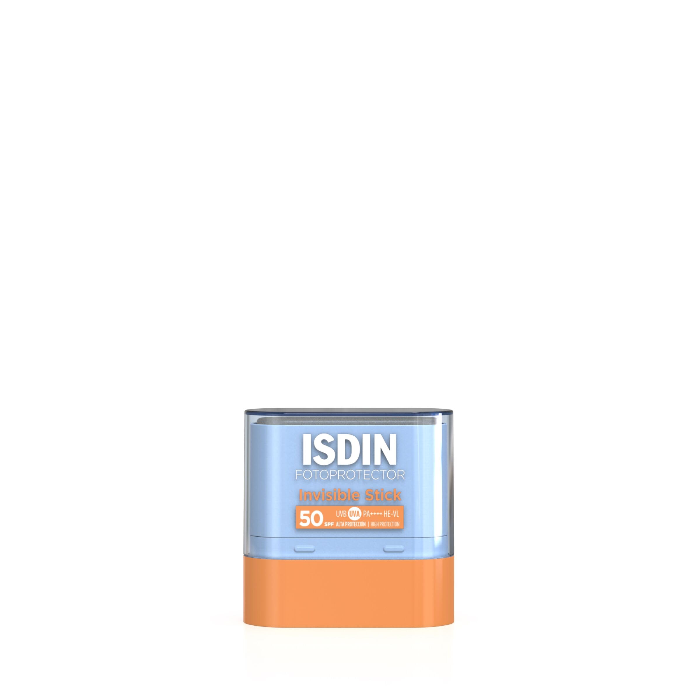 ISDIN Fotoprotector Invisible Stick SPF 50 - Invisible Sun Stick for Face & Sensitive Areas - Water & Sweat Resistant - Non-Sticky, No Shine, 10g