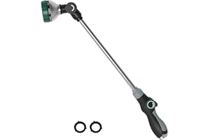Seatern Watering Wand for Garden Hose, 24 Inch, 8 Spray Patterns, Garden Hose Nozzle with Thumb Flow Control, Adjustable Water Sprayer with Pivoting Head, Ideal for Hanging Baskets and Shrubs