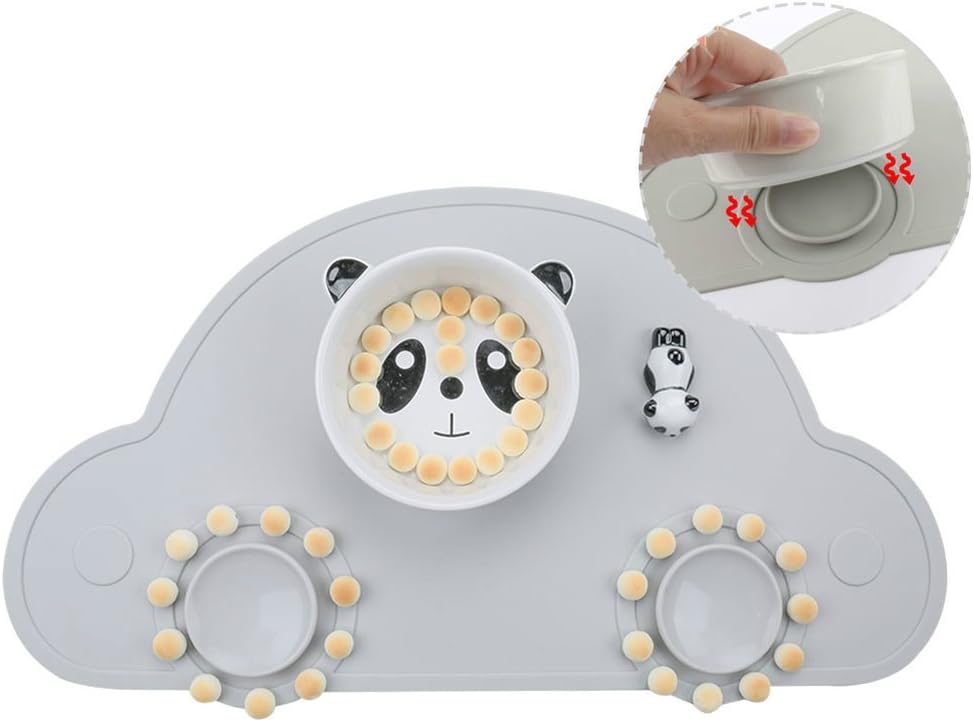 Eholder Childrens Silicone Suction Placemats Baby Non Slip Feeding Mat Fits Travel Highchair Table - Eating Mat for Kids