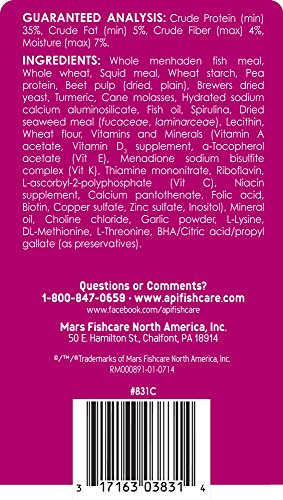 API TROPICAL GREENS FLAKES Tropical Fish Greens Flakes Fish Food 2.1-Ounce Container