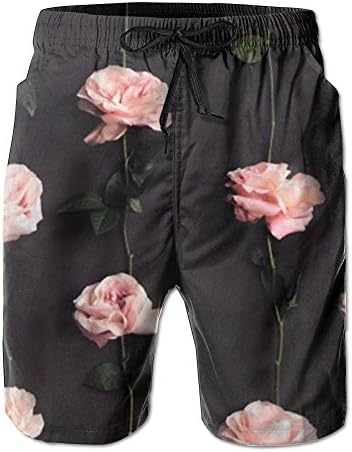 Place Of Solace Rose Men Swim Trunk Beach Shorts Boardshorts Pants Pocket