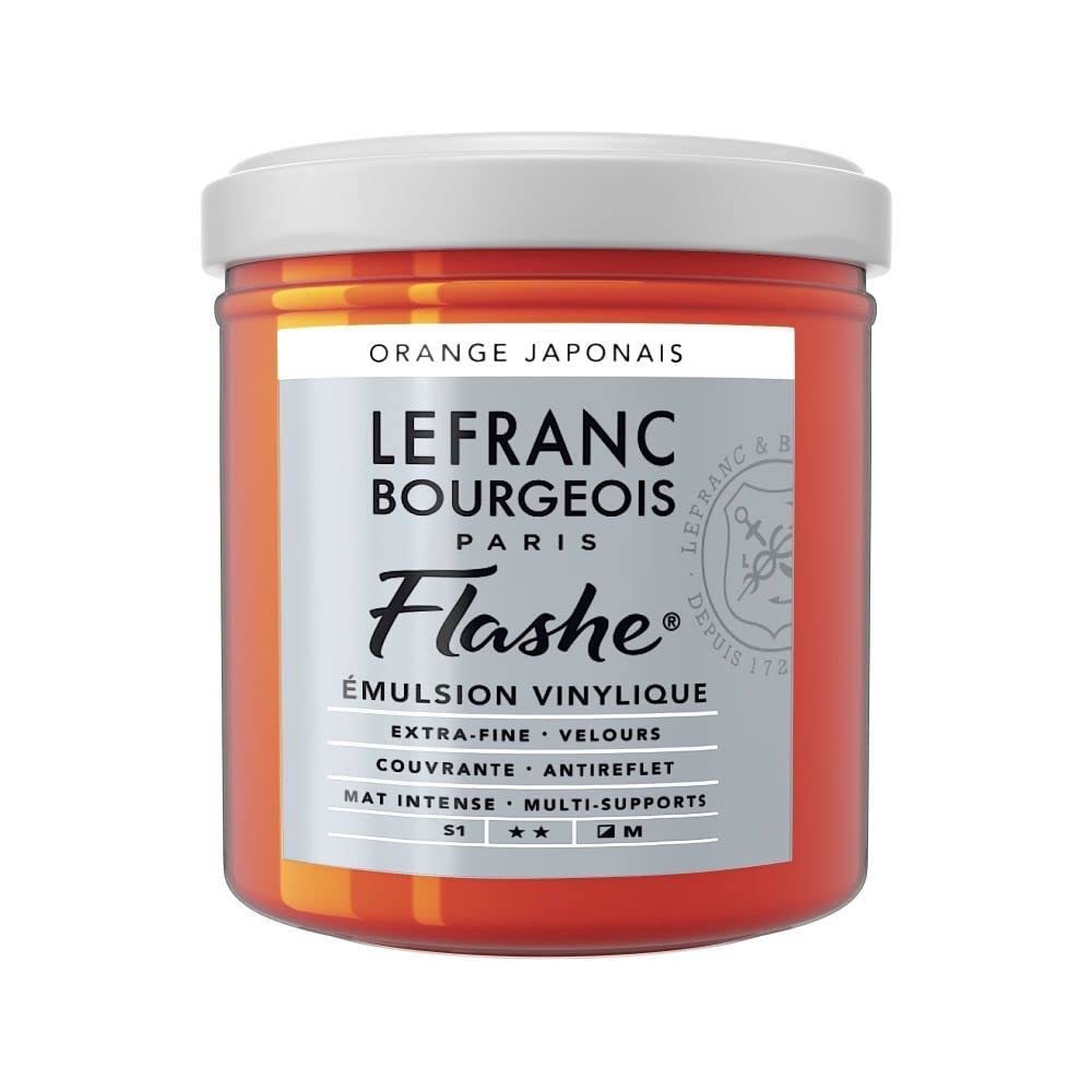 Lefranc Bourgeois Acrylic Vinyl Emulsion, Japanese Orange, 125ml Tube-Vinylfarbe