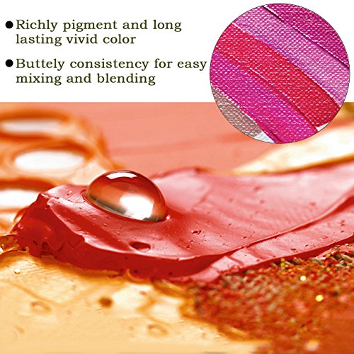 Magicdo Fabric Paint Permanent Vibrant Color Textile Paints Dye for T-Shirt Clothing Canvas Wood Ceramic Glass, 12 Colors x 12ml (0.4 fl. oz) Tube