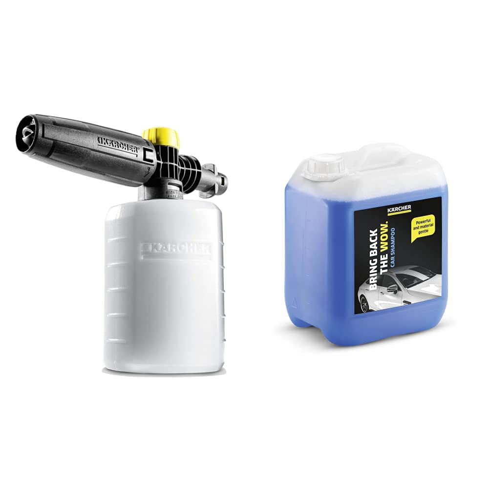 Kärcher 26431470 FJ6 Foam Jet Nozzle with 0.6 L Capacity Foamer for Pressure Washer Accessory withKärcher 5 L Canister Pressure Washer Detergent, Car Shampoo