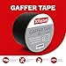 XFasten Black Gaffers Tape 3 Inch x 30 Yards (90ft) Residue-Free Matte Black Gaffer Tape 3 Inch Non-Reflective Easy-to-Tear Black Gaff Tape Floor Tape for Electrical Cords