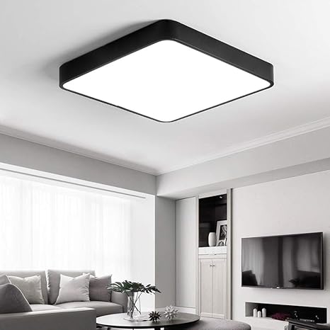 Ccsun Ultra Thin Led Ceiling Light Square Black Acrylic Close To