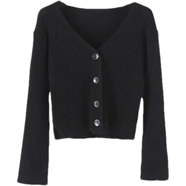 トップス AMONENT crop button cardigan set LIXIAO Women's Cardigan Crop Tops Autumn New Wild Knit Sweater