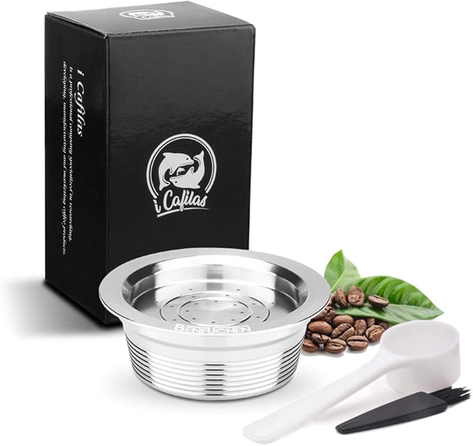 i Cafilas Refillable Coffee Pods, Stainless Steel Reusable Coffee