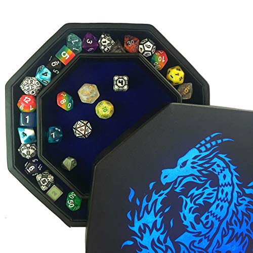 Fantasydice- Blue - Fire Dragon - Dice Tray - 8