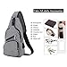 Sling Shoulder Crossbody Chest Bag for Men Women Lightweight Hiking Travel Backpack Daypack with USB Charging Port(Grey)