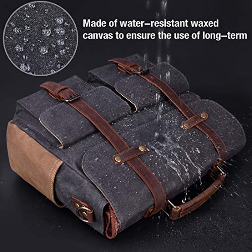 image for NUBILY Laptop Messenger Bag for Men 15.6 Inch Waterproof Vintage Waxed