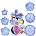 Silicone Stretch Lids, 12 Pacs Reusable Food Covers for Various Sizes Bowl, Reusable Durable and Expandable Lids to Keep Food Fresh, Fit for Microwave Dishwasher Refrigerator