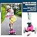 OUTON Scooter for Kids 3 Wheel Kick Scooter for Toddler Girls Boys, Lean to Steer, 4 Adjustable Height, Light Up Wheels for Children Age 3-14 (Rose Pink)
