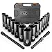Drive Impact Socket Set, Tacklife 17pcs 1/2-inch Drive Deep Impact Socket Set, 6 Point, 3/8 - 1-1/4 inch, 14pcs Inch Sockets with 3pcs 1/2-Inch Drive Impact Extension Bar Set - HIS2A