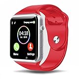 Padgene New GSM Bluetooth Smart Watch with Camera for Samsung S5 / Note 2 / 3 / 4, Nexus 6, Htc, Sony and Other Android Smartphones (V3-Rd)