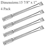 GasSaf Grill Tube Burner Replacement for Charbroil, Front Avenue, Charmglow, Sear Kenmore, Centro and Others Grill Models, 4-Pack 15 7/8 inch Straight Stainless Steel BBQ Burner Pipe