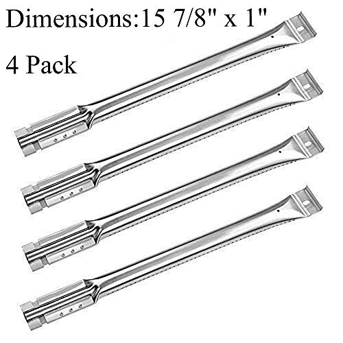 GasSaf Grill Tube Burner Replacement for Charbroil, Front Avenue, Charmglow, Sear Kenmore, Centro and Others Grill Models, 4-Pack 15 7/8 inch Straight Stainless Steel BBQ Burner Pipe
