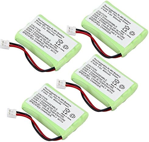 3.6V Ni-MH 800mAh Rechargeable Cordless Home Phone Battery for Motorola SD-7501 SD7501 SD-7500 SD-7502 V-Tech 89-1323-00-00 8913230000 89-0099-00-00 8900990000 Model 27910 (Pack of 4)