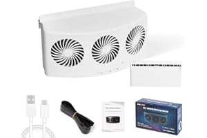 KoiLykke Car USB Exhaust Fan for Window Ventilation and Heat Dissipation, 26.1 x 15.7 x 8.4 cm, ABS Plastic, Quiet Operation,