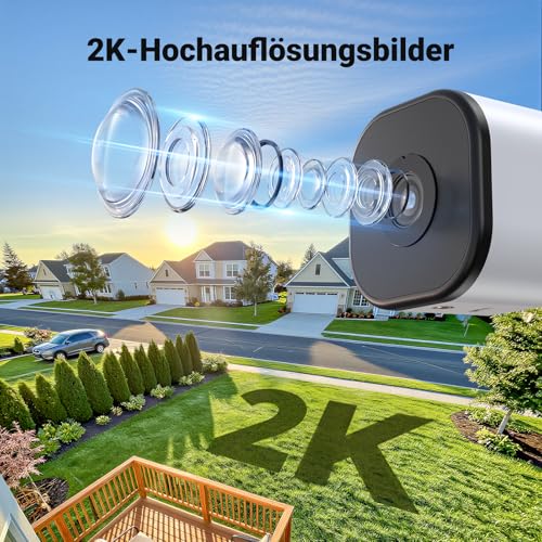 Codnida 2K Magnetic Window Camera, No Drilling, 2.4 & 5 GHz WiFi Surveillance Camera Indoor with Starlight Colour Night Vision Device, Person Detection & 24/7 Recording for Home Security