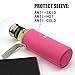 TOPOKO Handmade 18.5 Oz Glass Water Bottle-Extra Strong Crystal Glass Bottle Tea Cup With Tea infuser Tea Strainer Tea Bottle And Handmade Colorful Handle Nylon Sleeve (With Pink Sleeve)