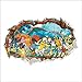 3D Cartoon Pocket Monster Pikachu Through Wall Stickers for Kids Rooms Wall Art Decals Decor Game Posters (20x28inch)