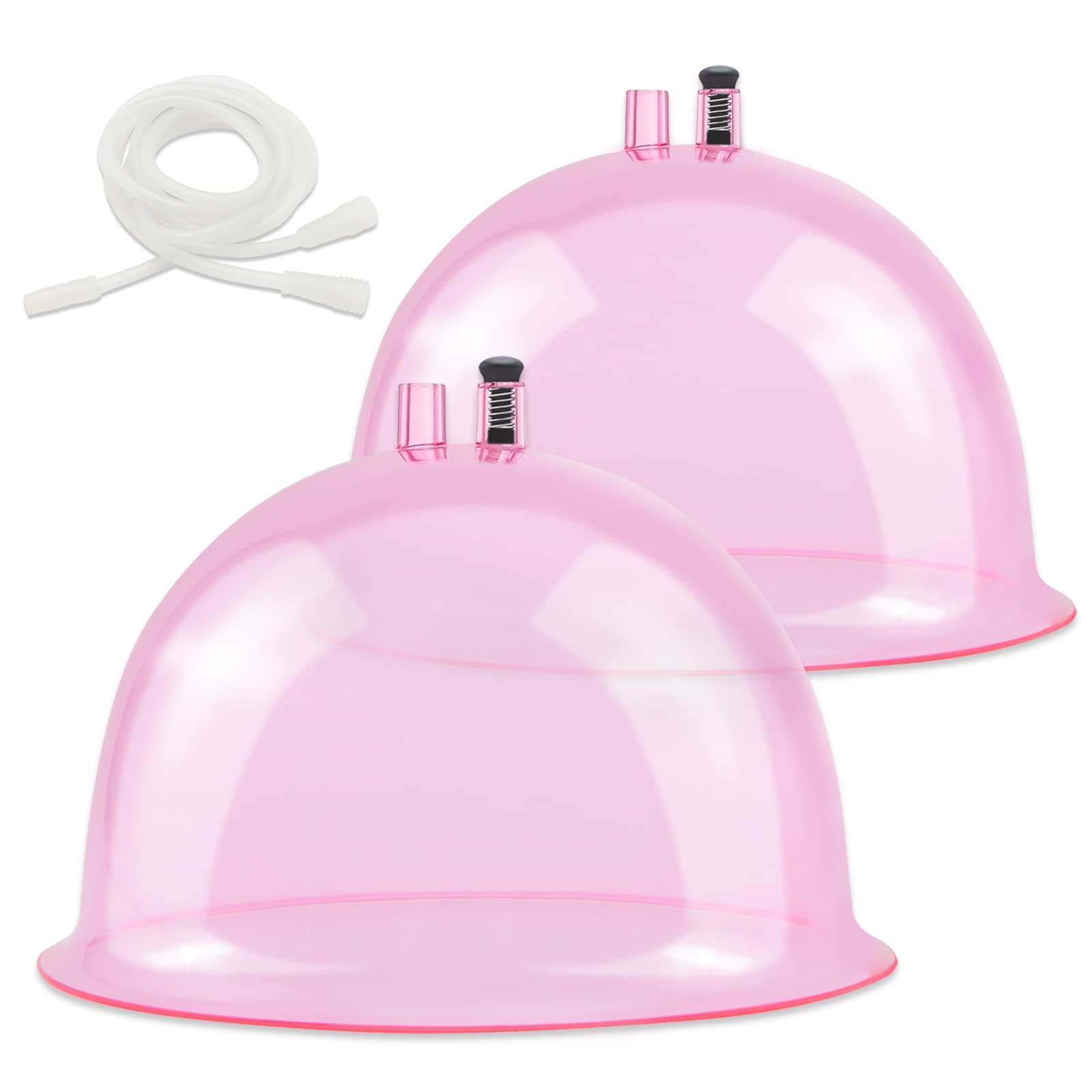 Photo 1 of ZILAMPU Vacuum Cupping Machine Accessories,Upgrade 210MM XL Buttock Shape Suction Therapy Cups 8.46 inch Diameter with Y Hose for Butt Lift,Body Massage (Pink-1 Pair)