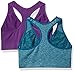 Hanes Women's Ultimate Comfy Support Wirefree 2 Pack, Jade Ocean Heather/Pleasant Plum, 2X
