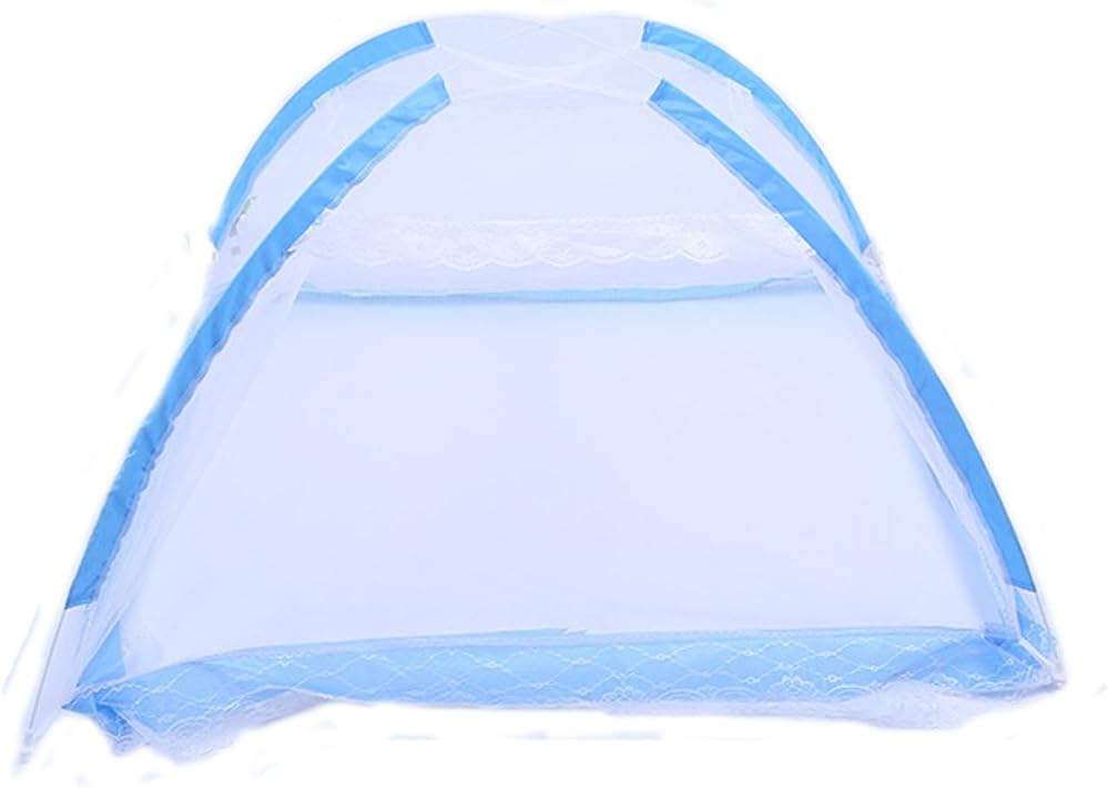 Fairy Baby Ger Tape Portable Bottomless Baby Bed Net with Stand Pack of 1,Blue