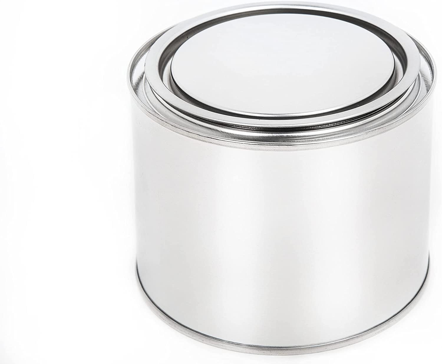 BenBow Tinplate can 16.91 fl oz (500 ml) with press-in lid - airtight, opaque, empty, round - storage/candle container - 4 pieces