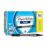 Paper Mate Profile Retractable Ballpoint Pens, Bold (1.4mm), Black, 12 Count