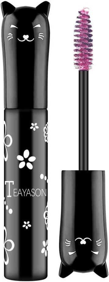 6 Colors Waterproof Makeup Eyelash Brushes Long Curling Mascara Cute Cat Black Tube Dating Party Makeup Accessories Gloss Wands Portable Applicator Tools for Eyelashes Extension