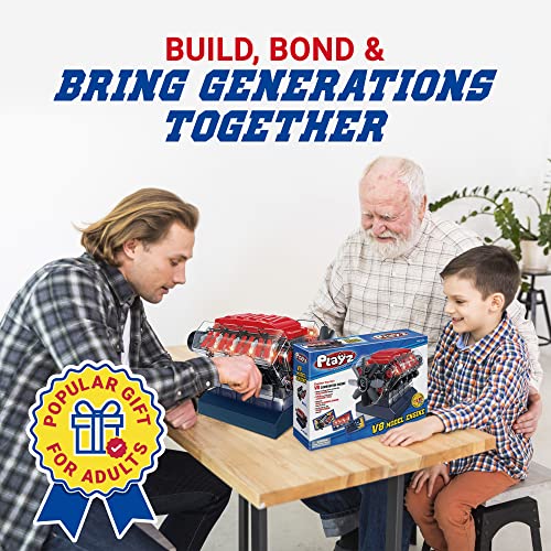 Playz V8 Combustion Engine Model Building Kit for Kids, Adults STEM