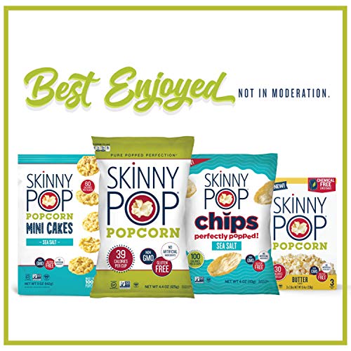 SKINNYPOP POPCORN, ORIGINAL, WHOLE GRAIN, DAIRY-FREE SNACK, 4.4OZ BAGS (12CT)