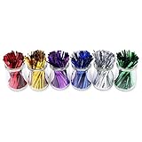 Sago Brothers 1200pcs 4'' Metallic Twist Ties - 6 Colors
