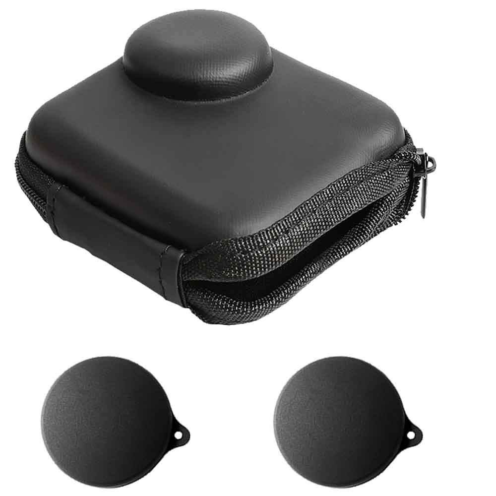 ULBTER Mini Storage Bag Case for GoPro MAX/Max 2025 Waterproof 360 Camera + Rubber Lens Cap Cover with Keeper, Carrying Portable Boxes Accessory for Go pro Max [2+1 Pack]