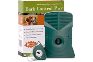Good Life, Inc. Bark Control Pro | Stops Barking up to 150 ft. | Humanely Stop Barking Dogs | Automatic Bark Detection | Includes Remote Control, Rain Jacket & 5-ft. Adapter