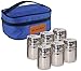 Portable Stainless Steel Spice Shaker Seasoning Dispenser - 6 Pc Set with Rotating Lids and Travel Bag| Spice Jars - Salt and Pepper Shakers - Dry Herb Spice Condiment Dispenser | Camping | BBQ primary
