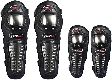Adults Alloy Steel Motorcycle Elbow Knee Shin Guard (Pack of 4)