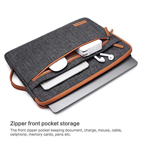 KIZUNA Laptop Sleeve 13.3 Inch Water-Resistant Computer Case Hand Bag for 13" MacBook Air/13.5" Surface Book 2/14" Lenovo ThinkPad X1 Carbon/Flex 14|6/HP EliteBook 840 G5/Huawei MateBook D/ASUS,Brown - Thumbnail 2