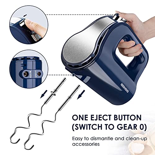 REDMOND Hand Mixer Electric, 250W Power 5Speed Handheld Mixer