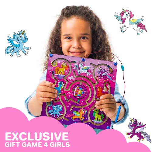 Maze Toddler Board Games for 2 3 Year Olds Unicorn Travel Toys for Girl and Boy Age 1
