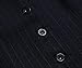 Vocni Women's Fully Lined 4 Button V-Neck Economy Dressy Suit Vest Waistcoat - Black Pinstripe, US XS+ (Asia L)