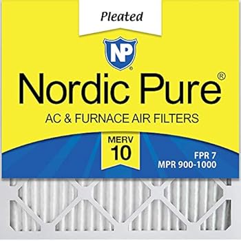 Nordic Pure 25x25x1 MERV 10 Pleated AC Furnace Air Filter,Box of 6