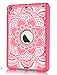 iPad mini/2/3 Case, Hocase Shockproof Hybrid Dual Layer Hard Rubber Protective Case with Cute Flower Design for Apple iPad Mini 1st/2nd/3rd gen 7.9-inch - Hot Pink/Grey