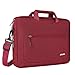 MOSISO Polyester Messenger Shoulder Bag with Adjustable Depth at Bottom Compatible with 15-15.6 Inch Laptop, Pure Red