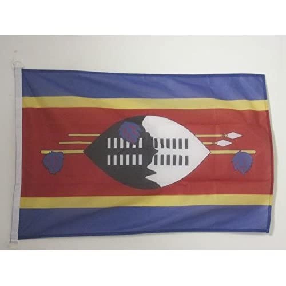 AZ FLAG - Swaziland Flag - 2x3 Ft - For Outdoor - Swazi Banner Knitted Polyester with Two Plastic Rings - Fade Resistant - Vivid Colors - 2' x 3' Feet - 90x60 Cm
